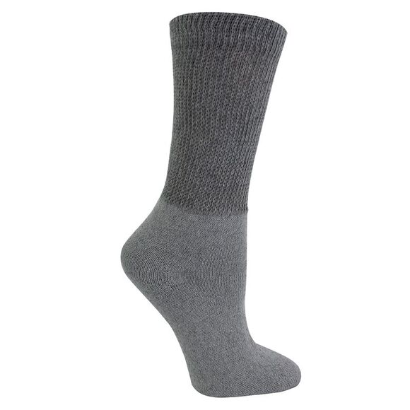 Mens 3-Pack Black White Gray Diabetic Crew Socks - Picture 2 of 6